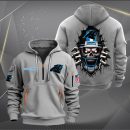 Carolina Panthers Football Player Skull Quarter Zip Hoodie