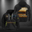 Carolina Panthers Golden Logo NFL Quarter Zip Hoodie