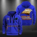 Carolina Panthers Golden Logo NFL Quarter Zip Hoodie