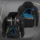 Carolina Panthers Monster Scratch 2 Logo NFL Quarter Zip Hoodie
