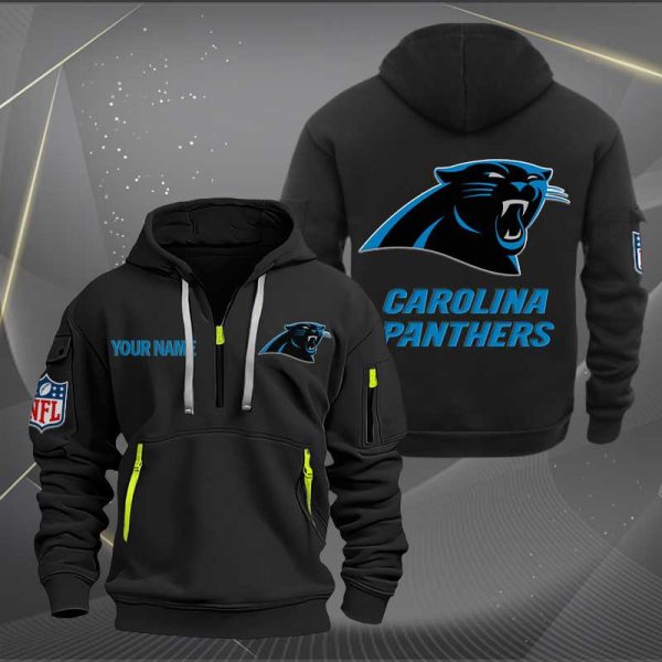 Carolina Panthers Logo NFL Quarter Zip Hoodie Ver 250
