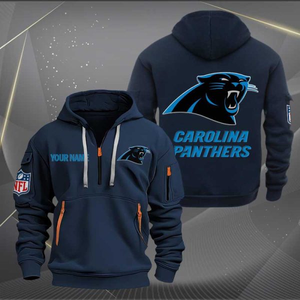 Carolina Panthers Logo NFL Quarter Zip Hoodie Ver 250 - Image 2