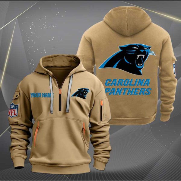Carolina Panthers Logo NFL Quarter Zip Hoodie Ver 250 - Image 4