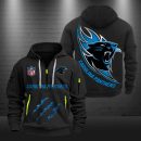 Carolina Panthers Monster Scratch Logo NFL Quarter Zip Hoodie