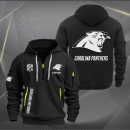 Carolina Panthers White Logo NFL Quarter Zip Hoodie