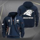 Carolina Panthers White Logo NFL Quarter Zip Hoodie