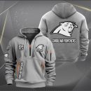 Carolina Panthers White Logo NFL Quarter Zip Hoodie