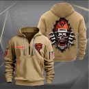 Chicago Bears Football Player Skull Quarter Zip Hoodie