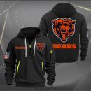 Chicago Bears Logo NFL Quarter Zip Hoodie Ver 252