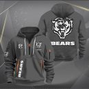Chicago Bears White Logo NFL Quarter Zip Hoodie