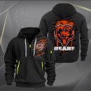 Chicago Bears Scratch Logo NFL Quarter Zip Hoodie Ver 219