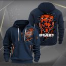Chicago Bears Scratch Logo NFL Quarter Zip Hoodie Ver 219