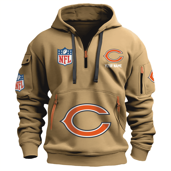 Chicago Bears Premium NFL Quarter Zip Hoodie