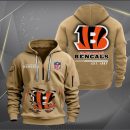 Cincinnati Bengals Monster Scratch 2 Logo NFL Quarter Zip Hoodie