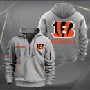 Cincinnati Bengals Logo NFL Quarter Zip Hoodie Ver 259