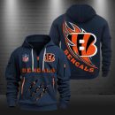 Cincinnati Bengals Monster Scratch Logo NFL Quarter Zip Hoodie