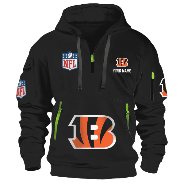 Cincinnati Bengals Premium NFL Quarter Zip Hoodie