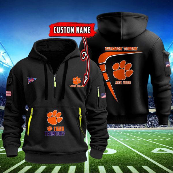 Clemson Tigers Quarter Zip Hoodie Ver 28
