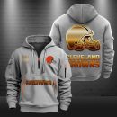 Cleveland Browns Golden Logo NFL Quarter Zip Hoodie