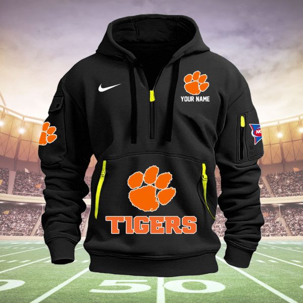 Clemson Tigers Quarter Zip Hoodie Ver 47 - Image 2