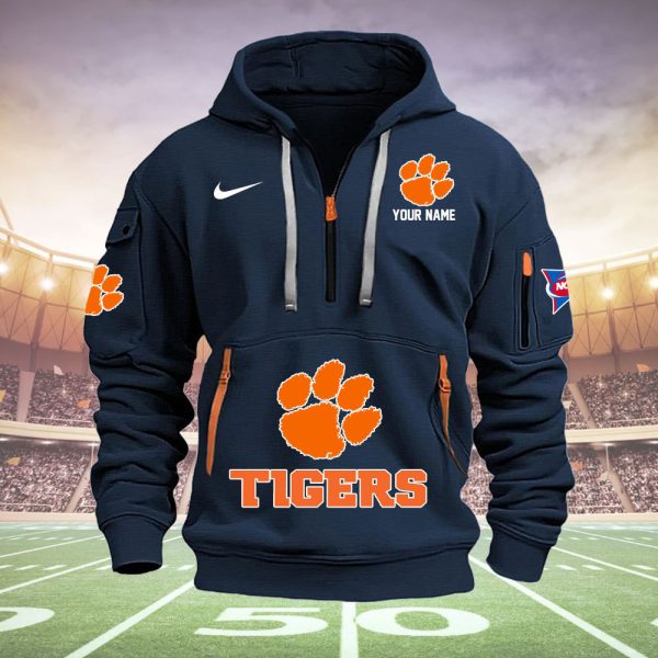 Clemson Tigers Quarter Zip Hoodie Ver 47 - Image 3