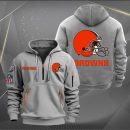 Cleveland Browns Logo NFL Quarter Zip Hoodie Ver 262