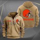 Cleveland Browns Logo NFL Quarter Zip Hoodie Ver 262