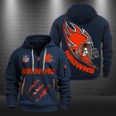 Cleveland Browns Monster Scratch Logo NFL Quarter Zip Hoodie
