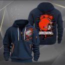 Cleveland Browns Scratch Logo NFL Quarter Zip Hoodie Ver 241