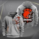 Cleveland Browns Scratch Logo NFL Quarter Zip Hoodie Ver 241