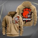 Cleveland Browns Scratch Logo NFL Quarter Zip Hoodie Ver 241