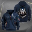 Dallas Cowboys Football Player Skull Quarter Zip Hoodie