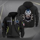 Dallas Cowboys Football Player Skull Quarter Zip Hoodie