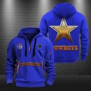 Dallas Cowboys Golden Logo NFL Quarter Zip Hoodie