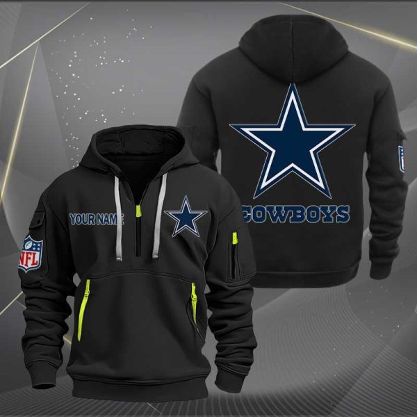 Dallas Cowboys Logo NFL Quarter Zip Hoodie