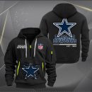 Dallas Cowboys Monster Scratch 2 Logo NFL Quarter Zip Hoodie