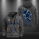 Dallas Cowboys Monster Scratch Logo NFL Quarter Zip Hoodie