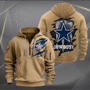 Dallas Cowboys Scratch Logo NFL Quarter Zip Hoodie Ver 231