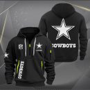 Dallas Cowboys White Logo NFL Quarter Zip Hoodie