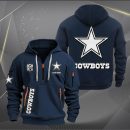 Dallas Cowboys White Logo NFL Quarter Zip Hoodie