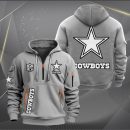 Dallas Cowboys White Logo NFL Quarter Zip Hoodie