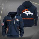 Denver Broncos Logo NFL Quarter Zip Hoodie Ver 255