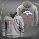 Denver Broncos Logo NFL Quarter Zip Hoodie Ver 255