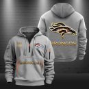 Denver Broncos Golden Logo NFL Quarter Zip Hoodie