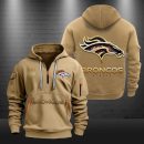 Denver Broncos Golden Logo NFL Quarter Zip Hoodie