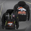 Denver Broncos Monster Scratch 2 Logo NFL Quarter Zip Hoodie