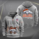 Denver Broncos Monster Scratch 2 Logo NFL Quarter Zip Hoodie