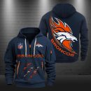 Denver Broncos Monster Scratch Logo NFL Quarter Zip Hoodie