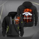 Denver Broncos Scratch Logo NFL Quarter Zip Hoodie Ver 244
