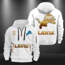 Detroit Lions Golden Logo NFL Quarter Zip Hoodie